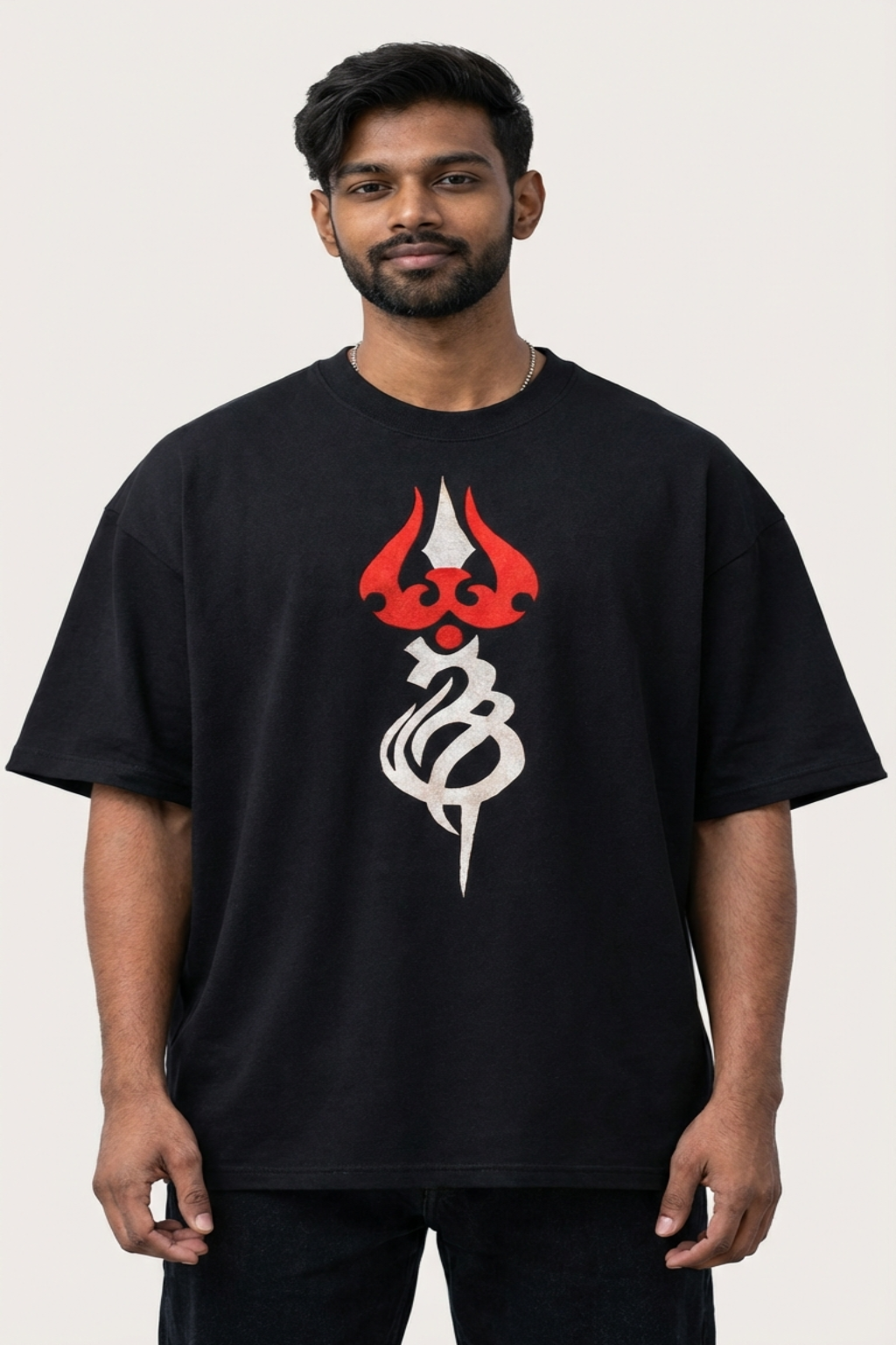 Mahadev Trishul Embroidery T-Shirt