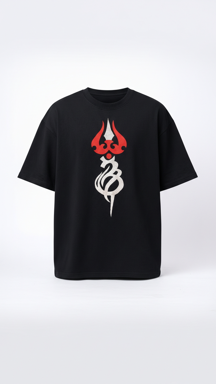 Mahadev Trishul Embroidery T-Shirt