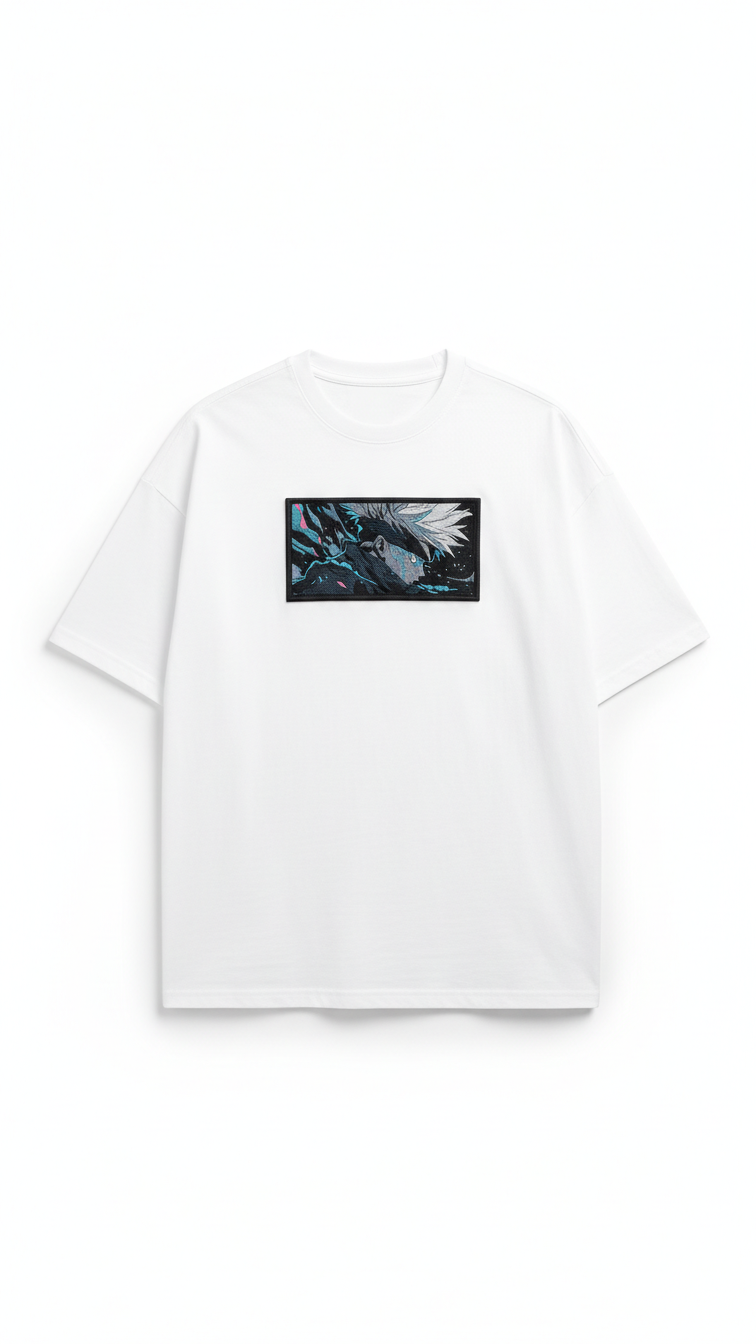 Grey Dragon Embroidery T-Shirt