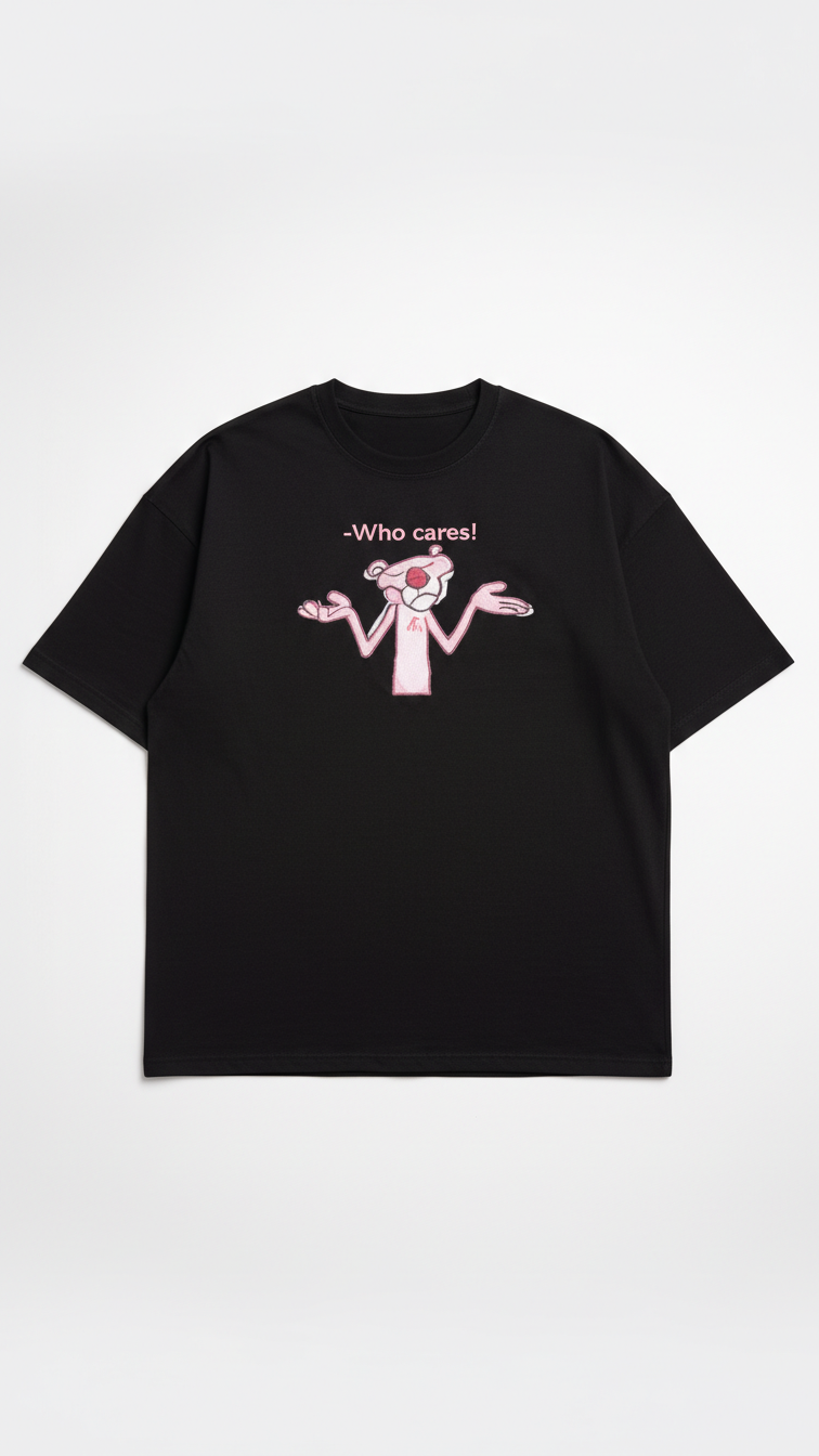 Who Cares Embroidery T-Shirt