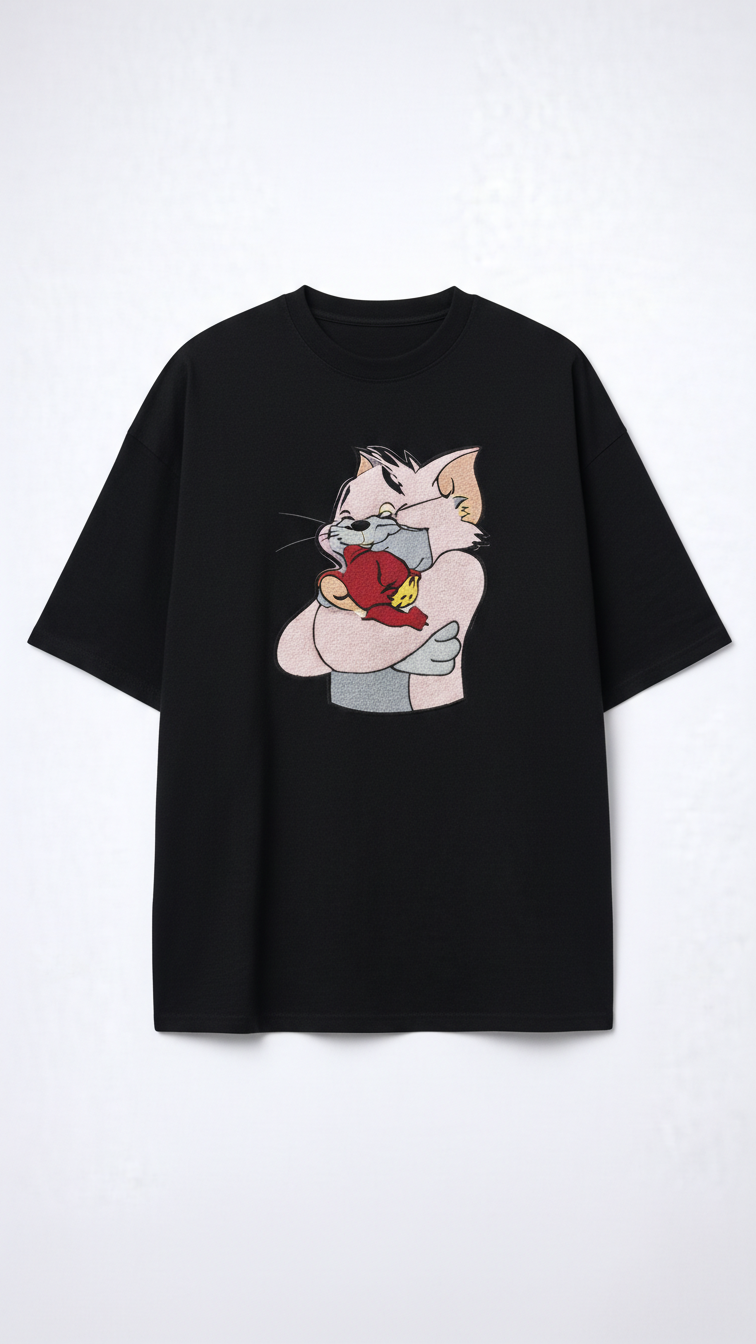 Tom & jerry Embroidery T-Shirt